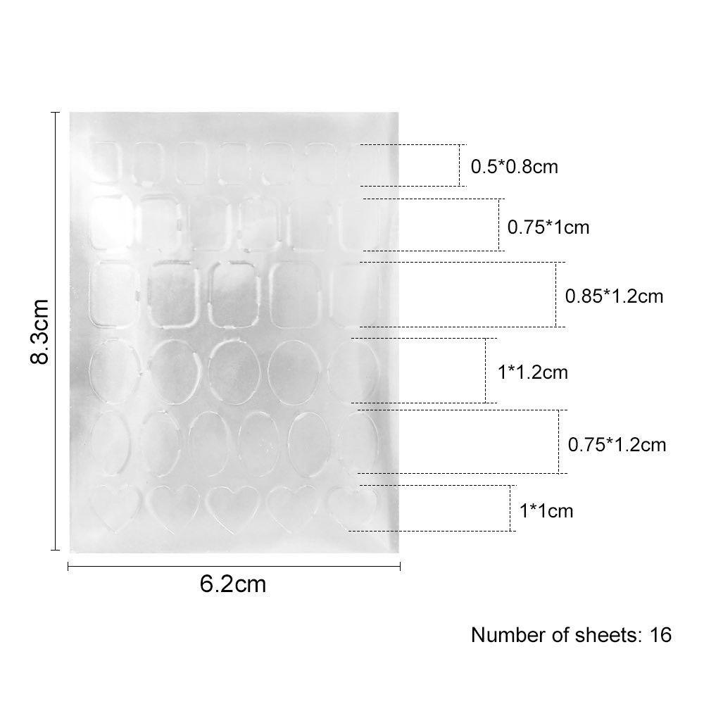 AUGUSTINA Agustina Aurora Nail Foils Heart Colorful Self-Adhesive Nail Art Dekorasi Bulat Sparkling Cellophane Paper