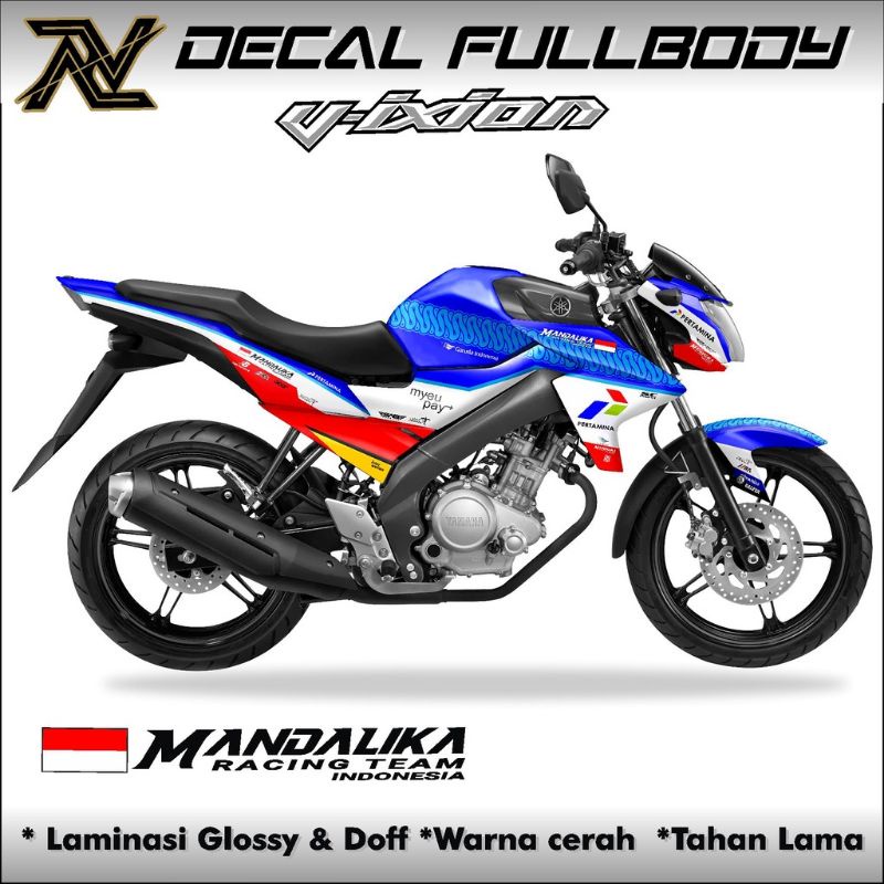 Decal Striping Vixion New Nvl 2014 Full Body Stiker Variasi Motif Mandalika