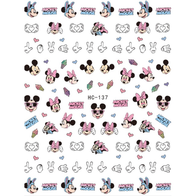 1 Lembar Stiker Kuku Mickey Mouse Motif Lucu dan Unik Murah Bagus