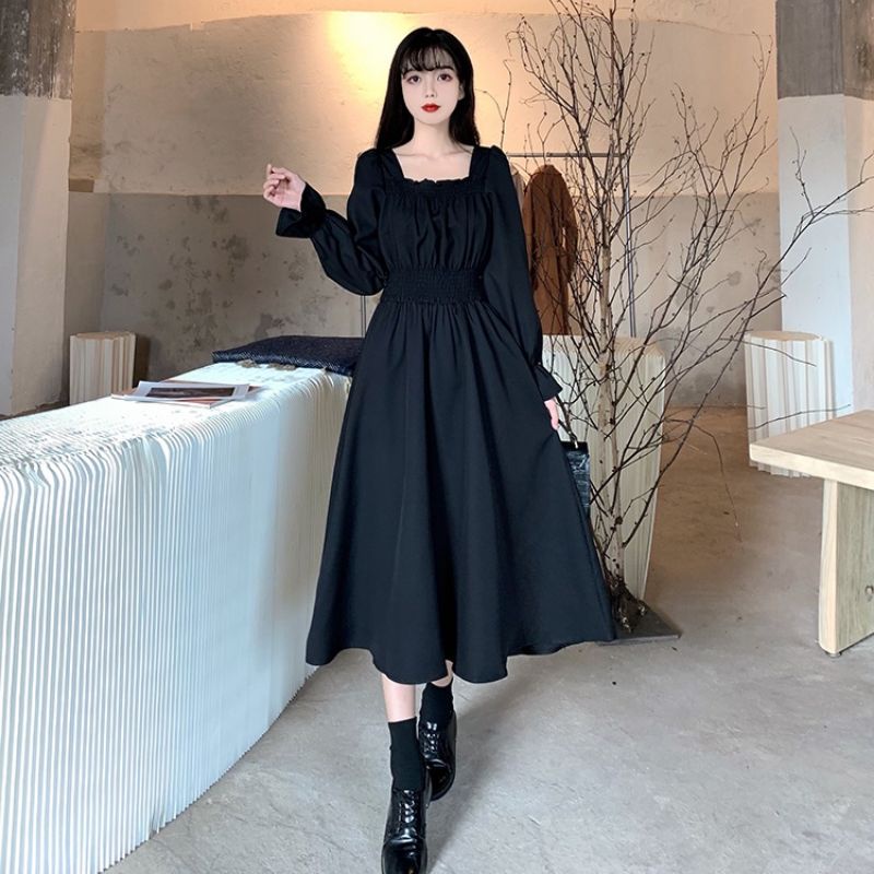 DRESS KOREA VINTAGE RETRO LONG SLEEVE D117