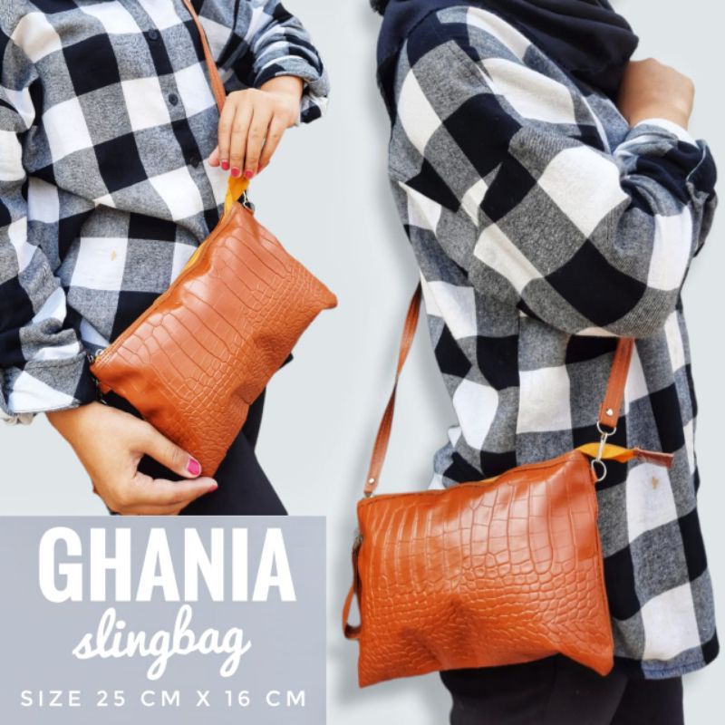 2in1 Slingbag Ghania snake - bisa jadi clutch-bisa jadi slingbag