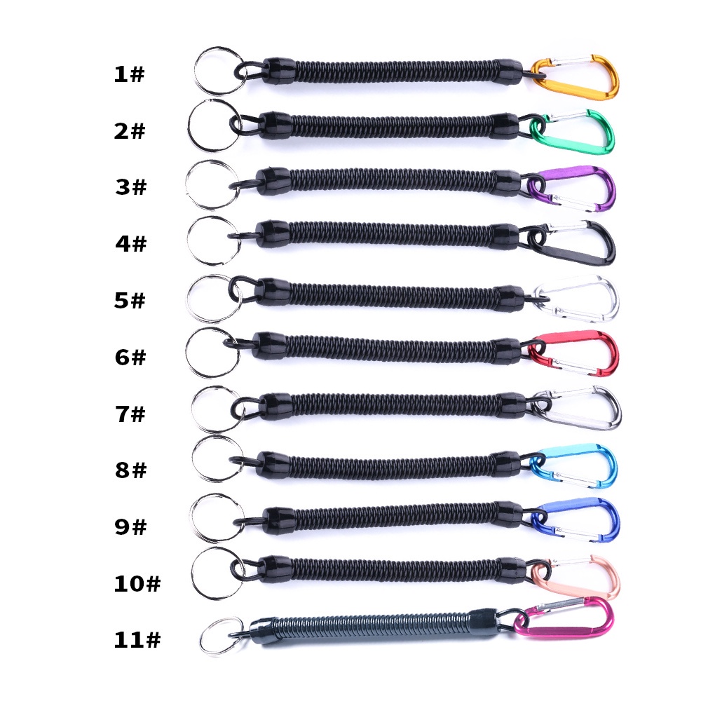 HENGJIA 1pcs 12cm/21.5cm 1Pcs Key Lanyard Fishing Missed Rope Key Koord Key Chain Elastic Coil Stretch Tether Fashion Wire spring rope Lockable Key Cord