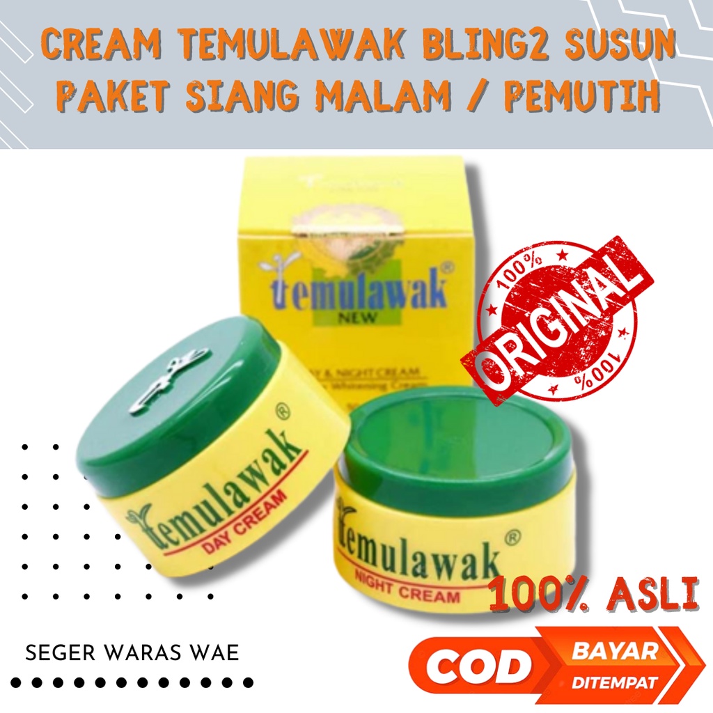 CREAM TEMULAWAK BLING2 Susun Paket Siang Malam Original Pemutih Alami