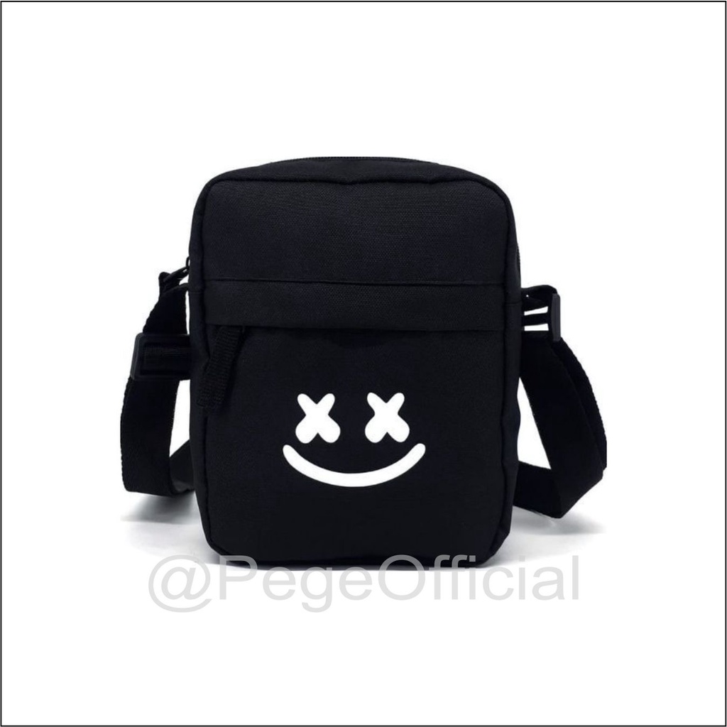 Tas Selempang Polos Motif Sablon Pria Slingbag Kasual Untuk Sehari Hari - PG - 8877