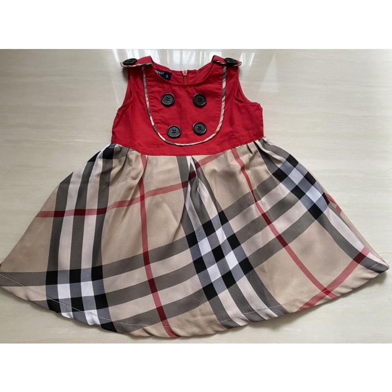 Preloved KW premium Burberry Red Dress size 3months