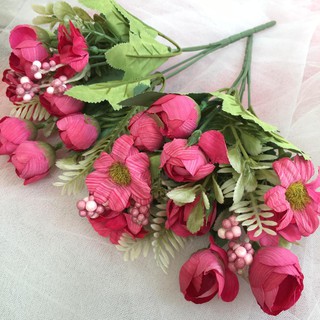 Bunga Peony Telur  Mawar Mini Kelereng Artificial Rosebud 