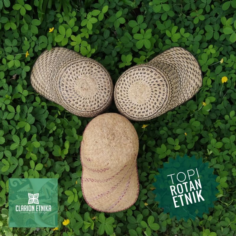 Topi Anyaman Rotan Etnik Kalimantan
