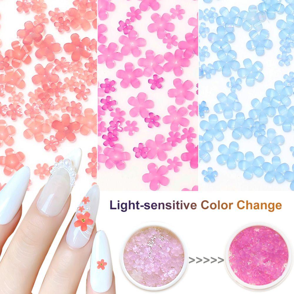 AUGUSTINA Agustinina Luminous Nail Drills Cute 100 /500pcs 3D Pesona Kuku Manicure UV Sensitif Glow in the Dark Kristal Dekorasi Kuku