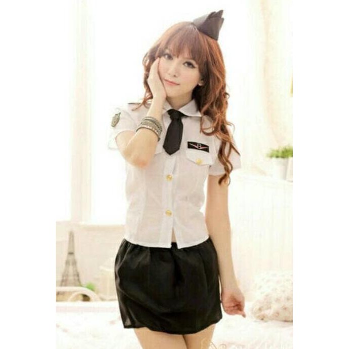 Baju Tidur Lingerie Cosplay Polisi Army Sexy Lingeri Kostum Wanita S7819