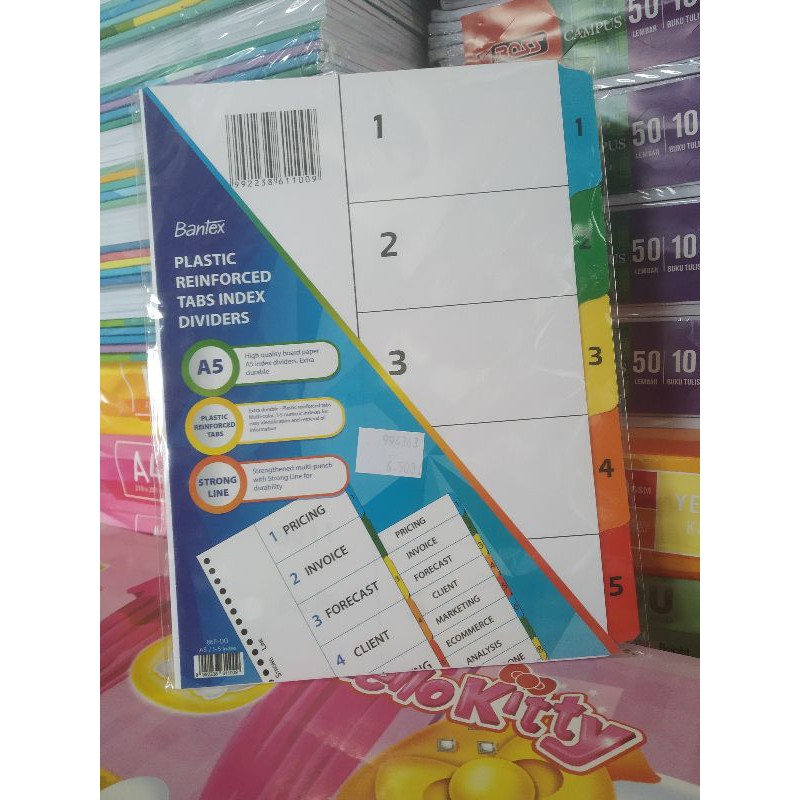 

Bantex index Dividers B5