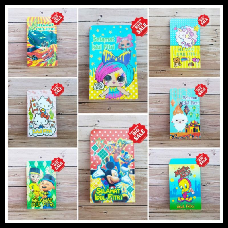 

(SALE) KERTAS ANGPAO AMPLOP LEBARAN HELLO KITTY LOL IPIN UPIN SHEEP HOT WHEELS UNICORN TWEETY MICKEY MOUSE