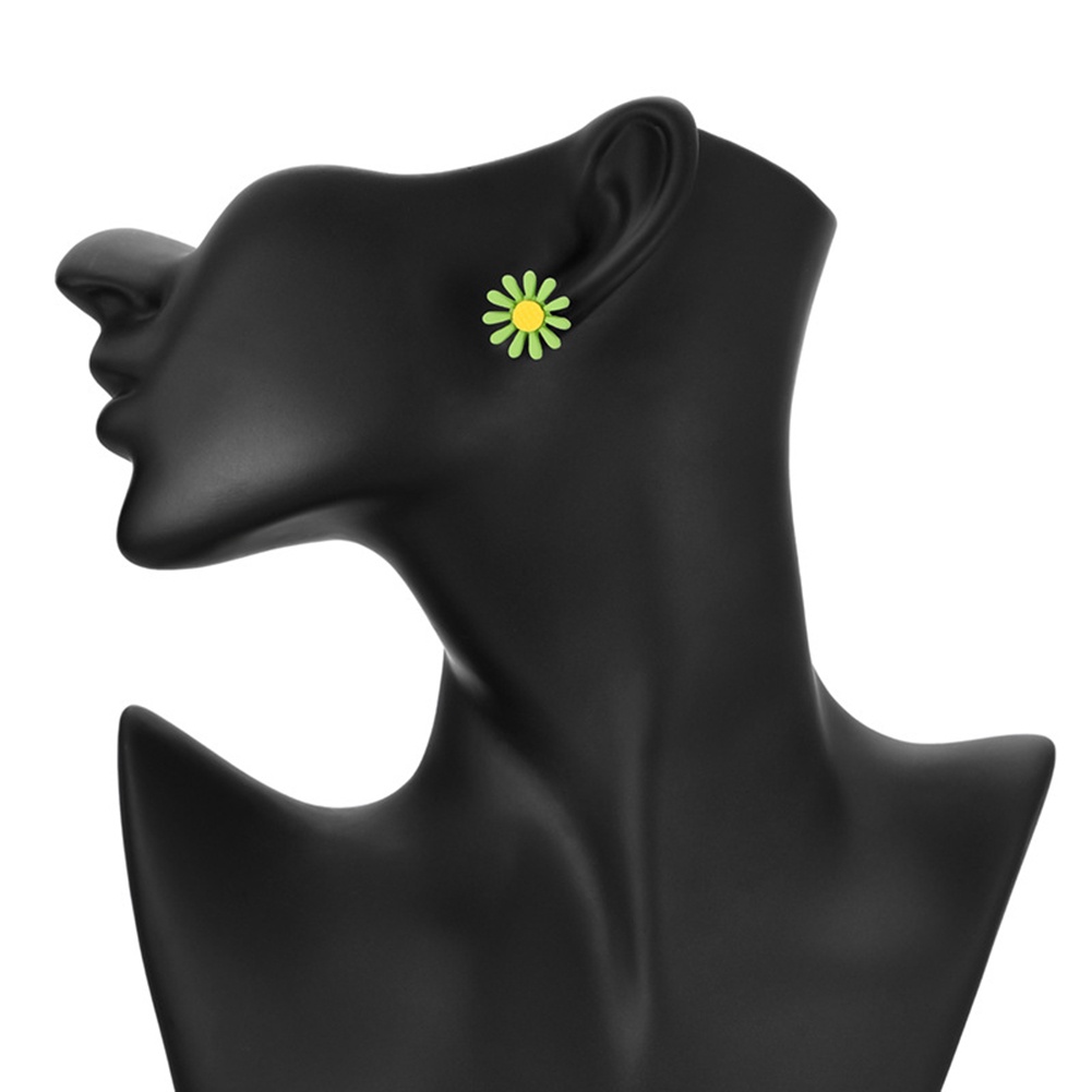 Hu Hu Hu Hu Hu Alat Bantu Pasang Kacamata♡ Anting Tusuk Wanita Bahan Resin Desain Marguerite Gaya Elegan Untuk Hadiah