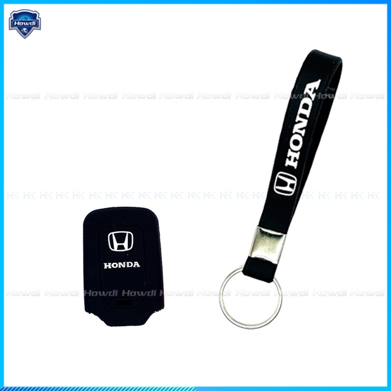 ☆Eksklusif☆Cover Kunci Mobil Keyless Bahan Silikon Dengan Logo Gantungan Kunci Untuk Honda City Accord CRV