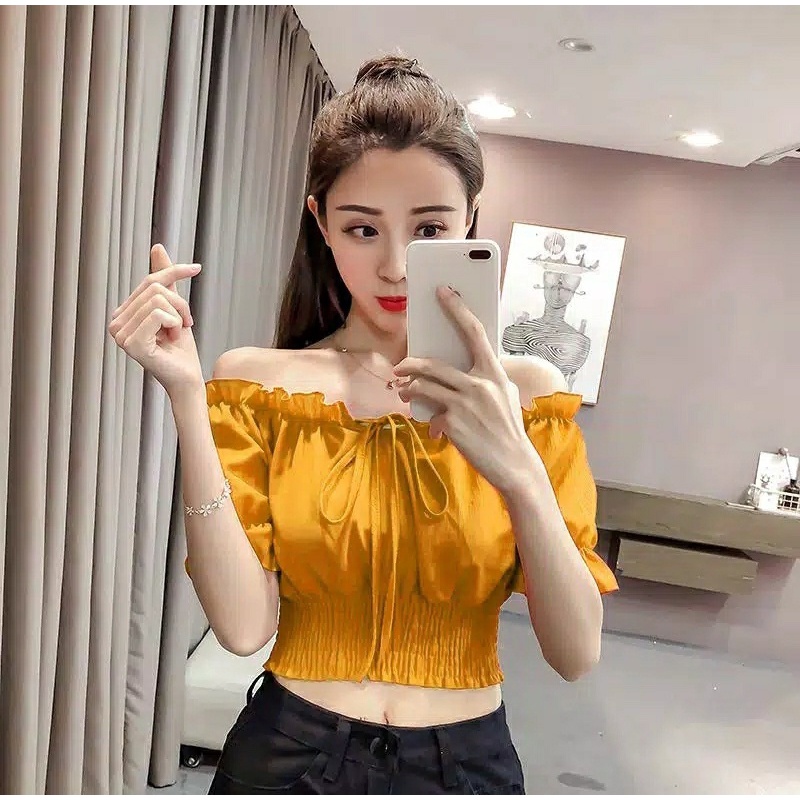 *[RXFK] Crop Khania / Atasan Crop Korea / Crop Ladies Wanita Terbaru / Atasan Korea