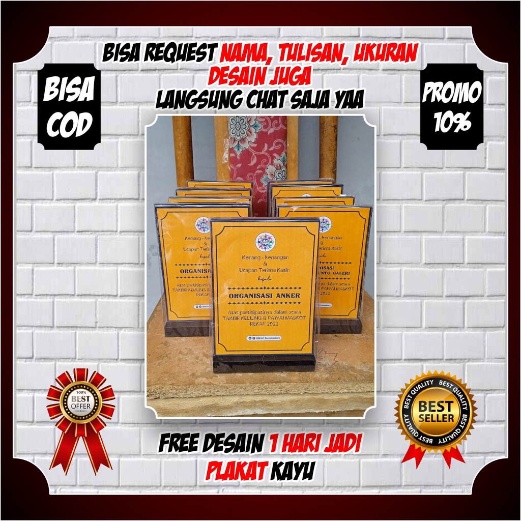 Plakat Wisuda TK Piala Wisuda Anak TK Plakat Kenang Kenangan Plakat Penghargaan Vandel Plakat Kayu V