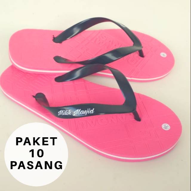 Paket 10 Pasang / Set Sandal Wudhu EMBOSS