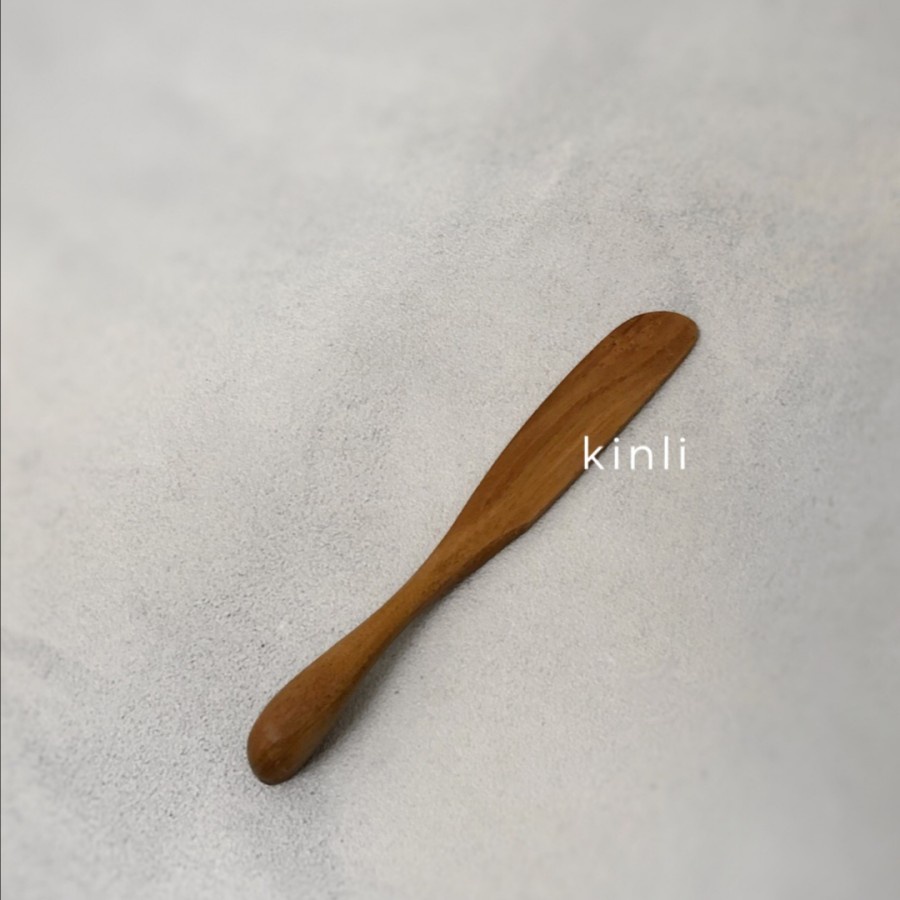 teakwood wooden butter knife for jam pisau kayu selai roti kayu jati