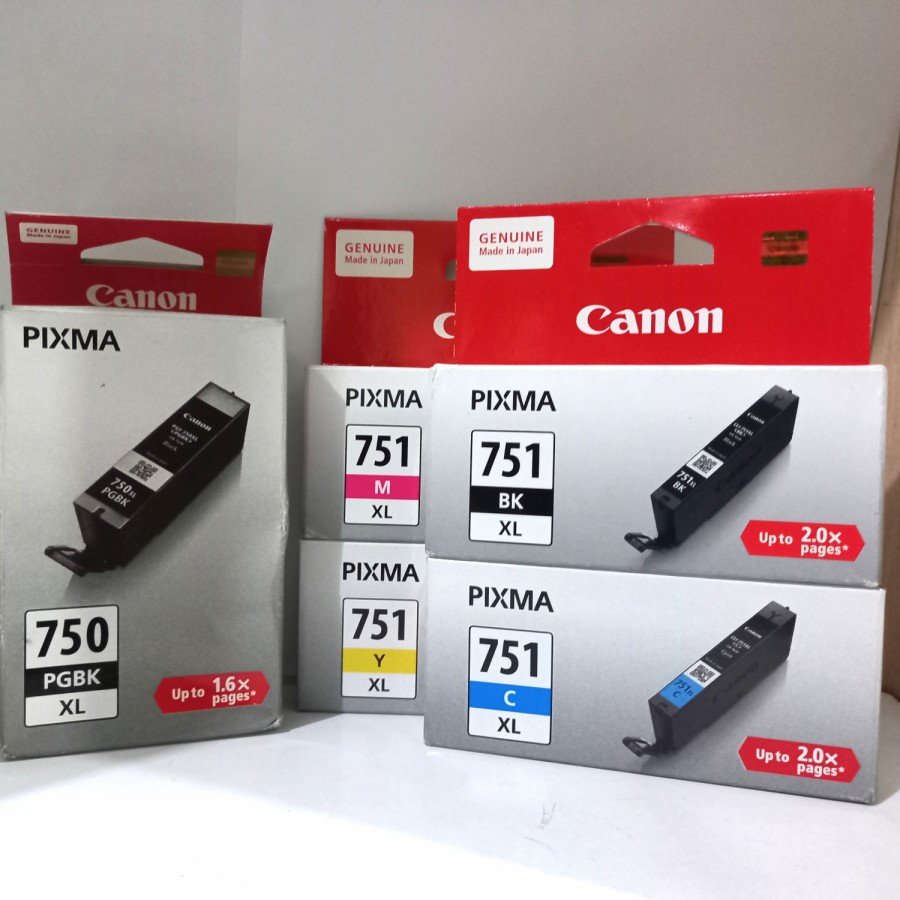 Paket Tinta Canon PGBK 750XL + CLI 751XL Original