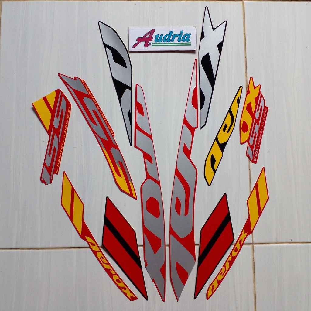 Striping Sticker Motor Yamaha Aerox VVA 155 2020 Merah