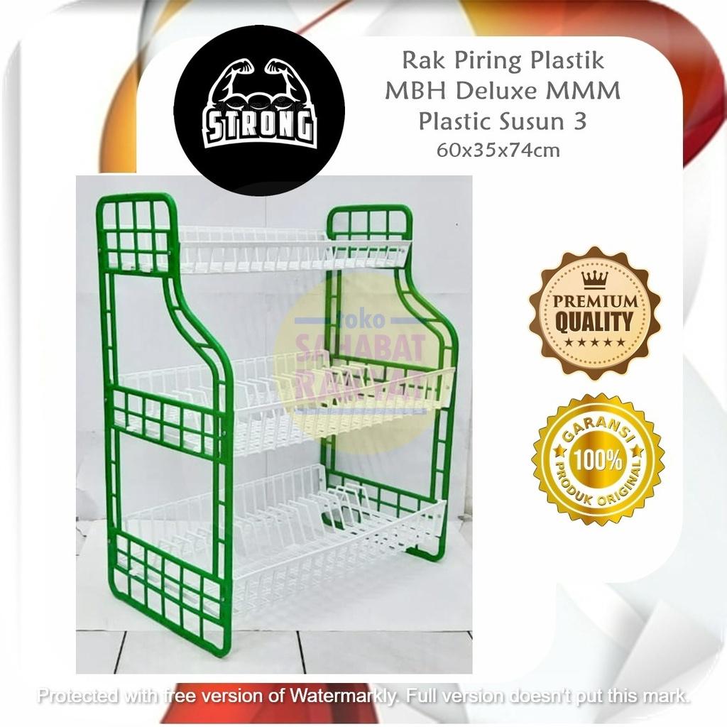 Rak Piring Plastik MBH Deluxe MMM Plastik Susun 3