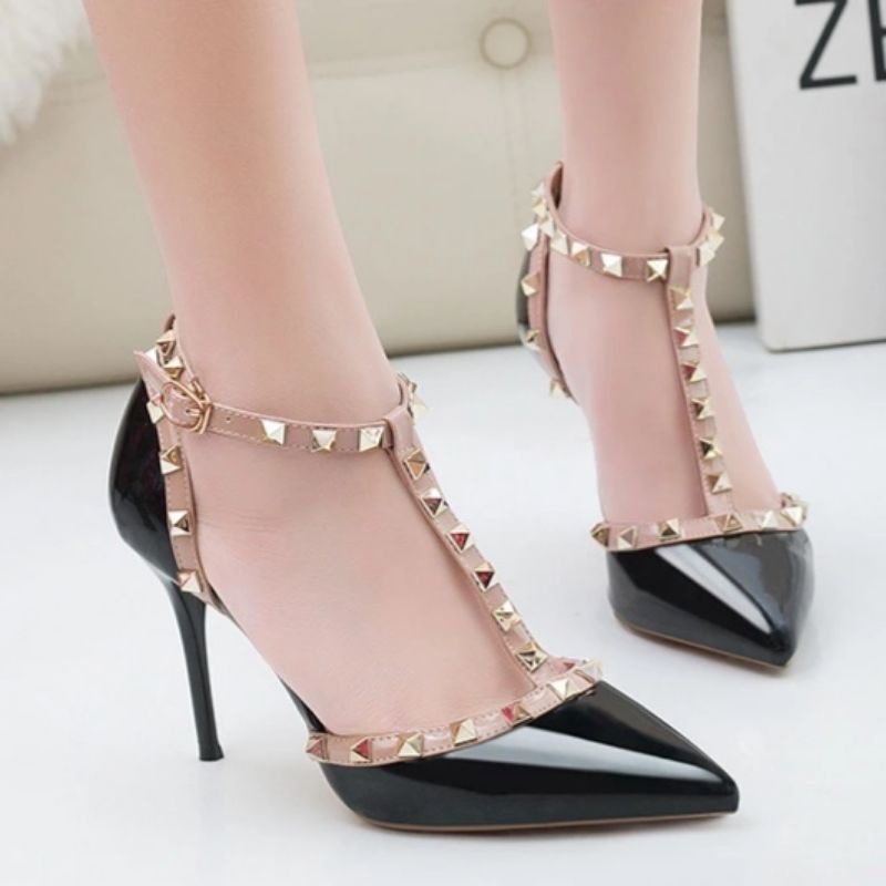 Bryan Dinda Heels Runcing 5cm 9cm Pesta Wedding Rockstude Bigsize Oversize Jumbo 36-40 41 42 43