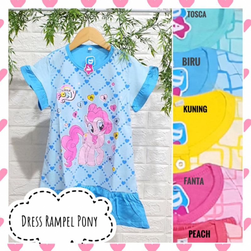 DRESS ANAK DASTER HARIAN ANAK MURAH RAMPEL "PONY" ANAK DASTER KAOS ANAK MURAH