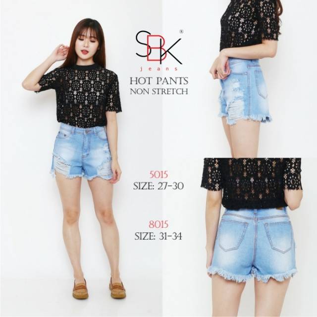 Celana Jeans Pendek Cewek/Wanita Bagus Murah Mantap Non Stretch 5015/8015