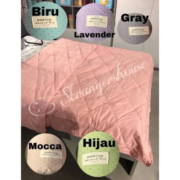 {BISA COD} Informa  Selimut Dootto / Dotto 150x200cm/ Single Bed Blanket - Polkadot Marshmallow