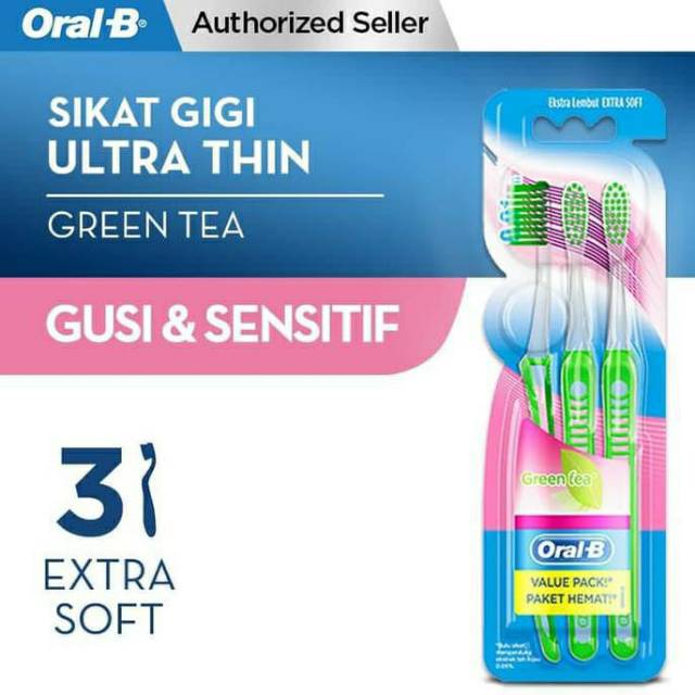 Sikat Gigi Oral-B Oral B UltraThin Green Tea Black Tea Sikat Gigi