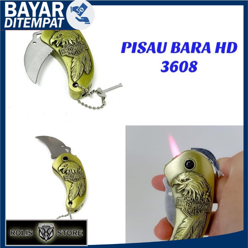 KOREK API GAS ELANG 3693 PISAU LIPAT FOLDING KNIFE MANCIS LIGHTER UNIK