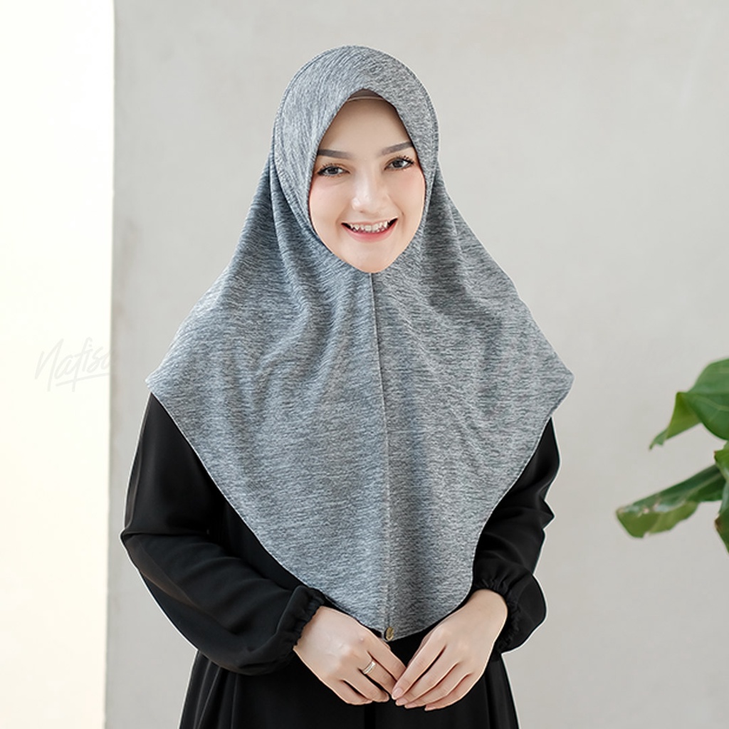 Jilbab Instan Bergo Nafisa AYANA Motif| Hijab Non Pad  Premium Kerudung Instan Motif Tanpa Bergo