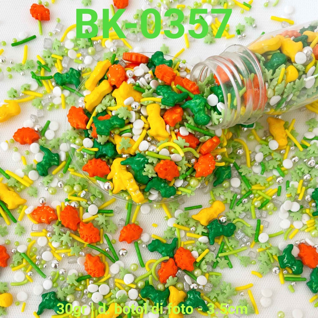 

BK-0357 Sprinkles sprinkle 30 gram binatang dinosaurus mix meses yamama baking grosir murah sprinkles cake dekorasi mutiara trimit decoration story sprinklestory sprinklesstory sprinkle story yamama baking