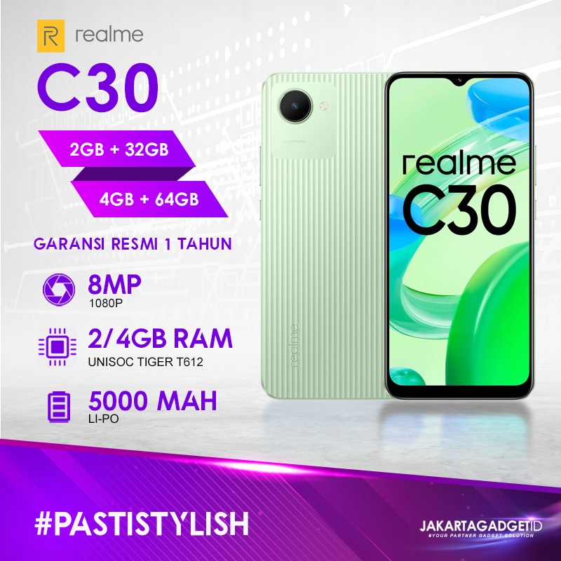 Realme C30 2GB+32GB 4GB+64GB Garansi Resmi Realme 1 Tahun