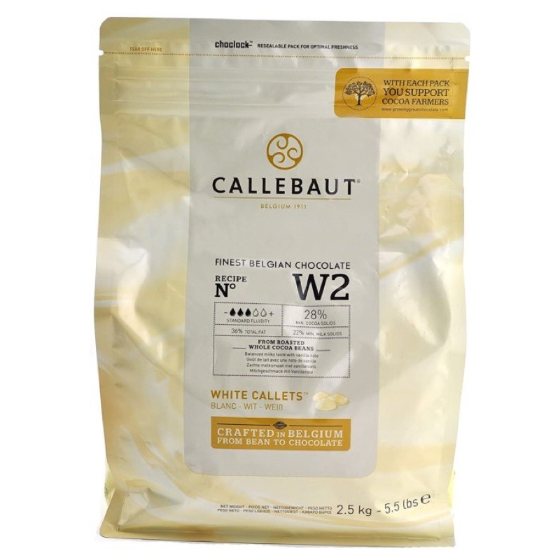 

callebaut white chocolate couverture cokelat coklat w2 2.5kg