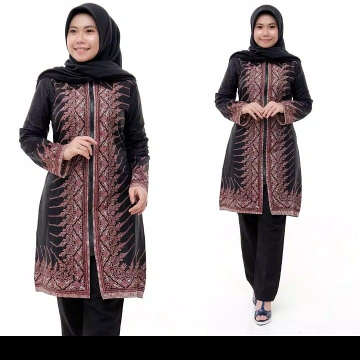 Terlaris Serut Genes Jelita Tunic Navbor Yelbor Whitbor Creambor Tunik Batik Modern Hrb030 Dolbi Dob