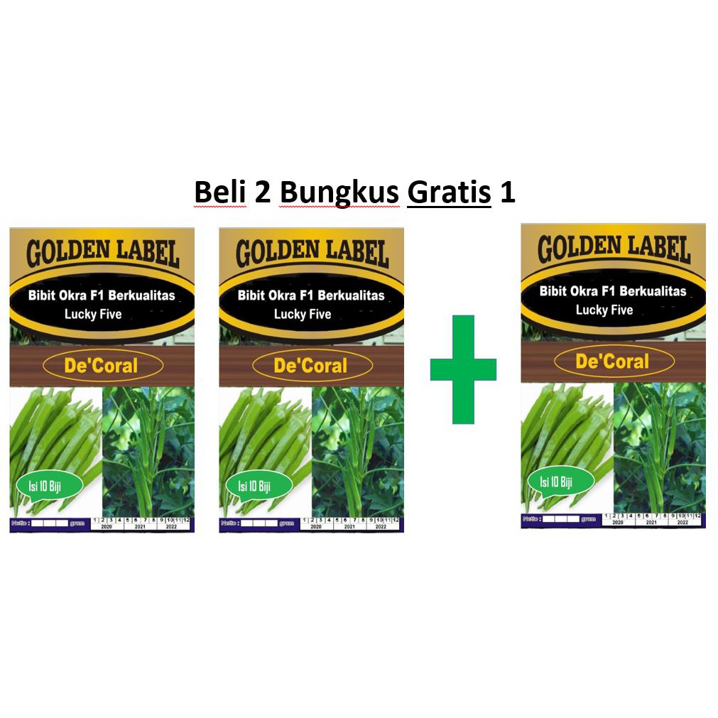 Bibit Okra F1 Lucky Five Okra Hijau Beli 2 Gratis 1| Benih Okra F1