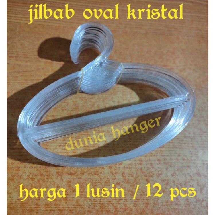 Hanger Jilbab OVAL KRISTAL Hanger Kerudung KRISTAL LUSINAN