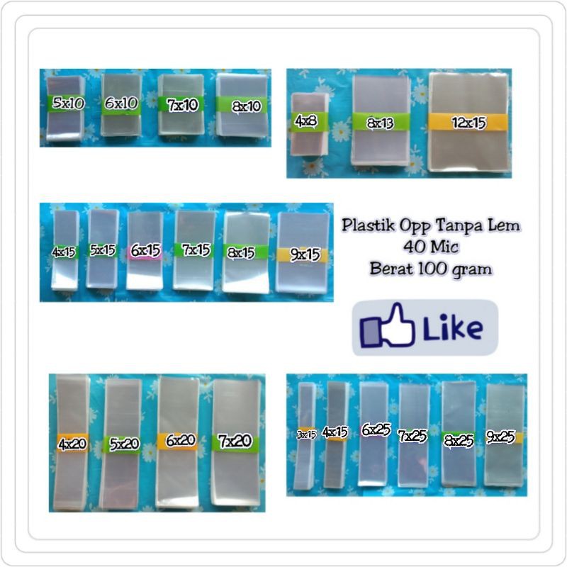 

Plastik OPP accesories Tanpa lem PART 2 murah 100 gram 40mic bungkus souvenir kaca bening termurah