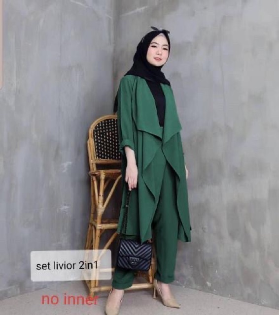 ZR St livior / Stelan wanita muslimah / Set blezer kekinian