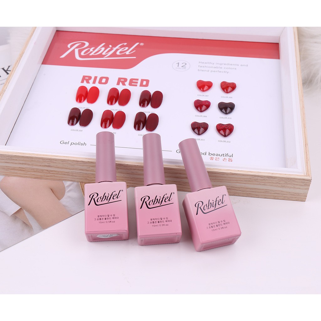 ROBIFEL RIO RED NAIL POLISH GEL 15ML MADE IN KOREA