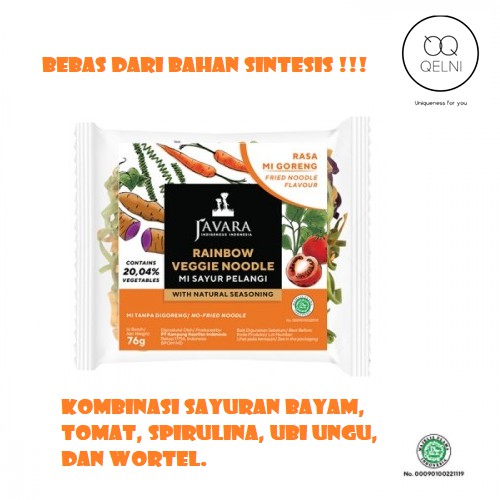 

Mie Vegan Sayur Organik Rasa Mie Goreng Instant Vigie Pelangi - Javara Rainbow Organic Veggie Noodle