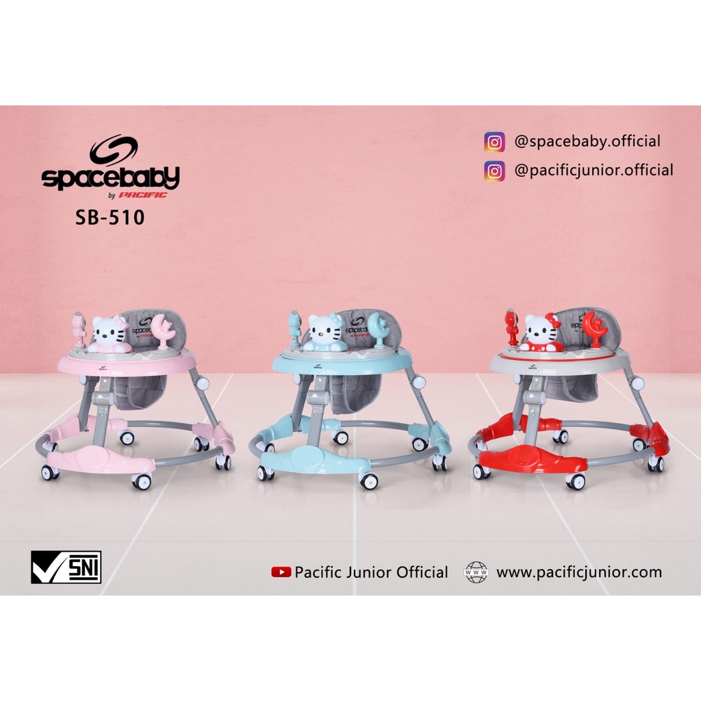 SPACEBABY Baby Walker SB 506 507 509 505  Alat Belajar Jalan SPACE BABY [ * FREE PACKING DUS ALAS ]