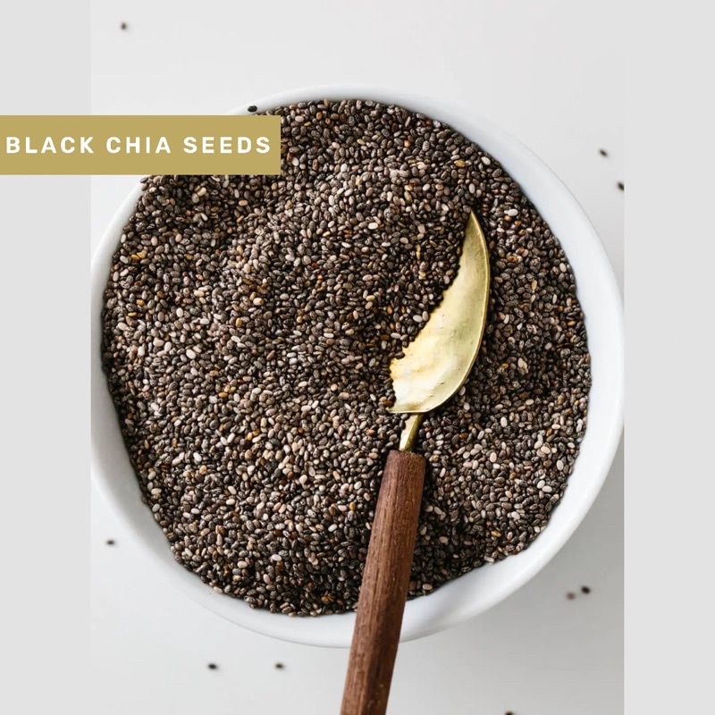 Organic&amp;Joy• Black Chia Seeds Mexico/Salvia Hispanica (Antioxidant,Dietary,Sehat Jantung)