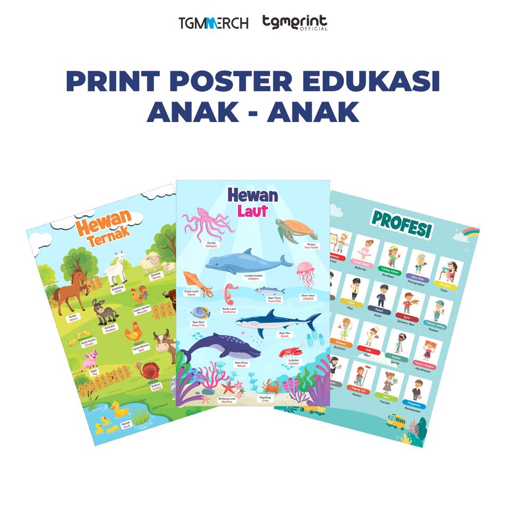 TGM MERCH - Poster Edukasi Anak Balita | Poster Pendidikan |Poster Dinding