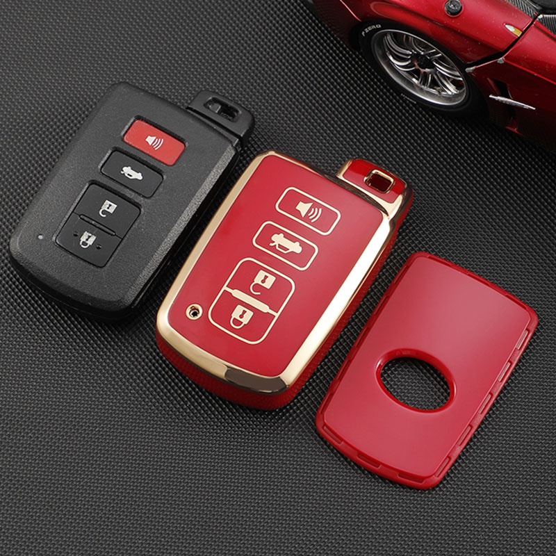 Casing Kunci Remote Mobil 4 Tombol Bahan TPU Untuk Toyota Avalon Camry Corolla RAV4 Highlander Auris CHR Land Cruiser