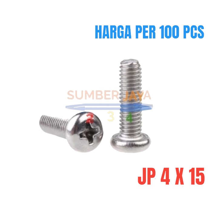 BAUT JP 4 X 15 PUTIH PER 100 PCS