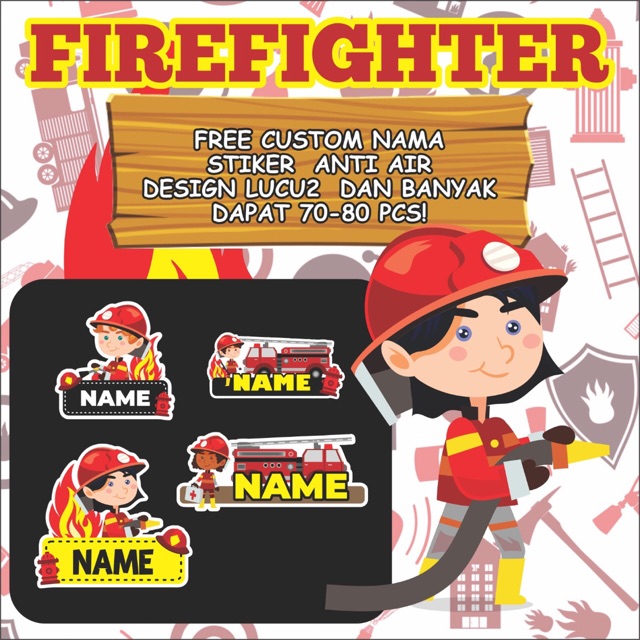 

STIKER NAMA / STICKER NAMA FIREFIGHTER / LABEL NAMA
