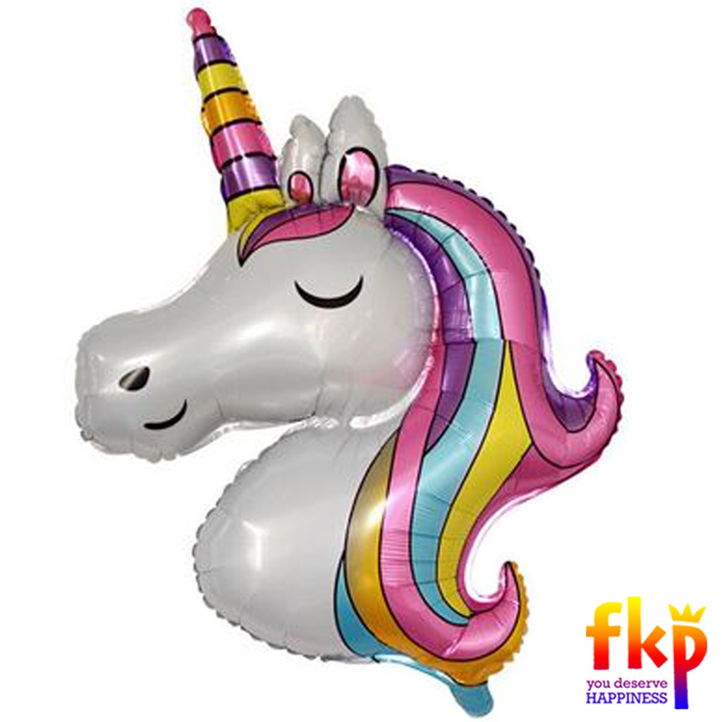 Balon Foil Jumbo Kepala Unicorn Sleep Balon Jumbo Unicorn Ungu