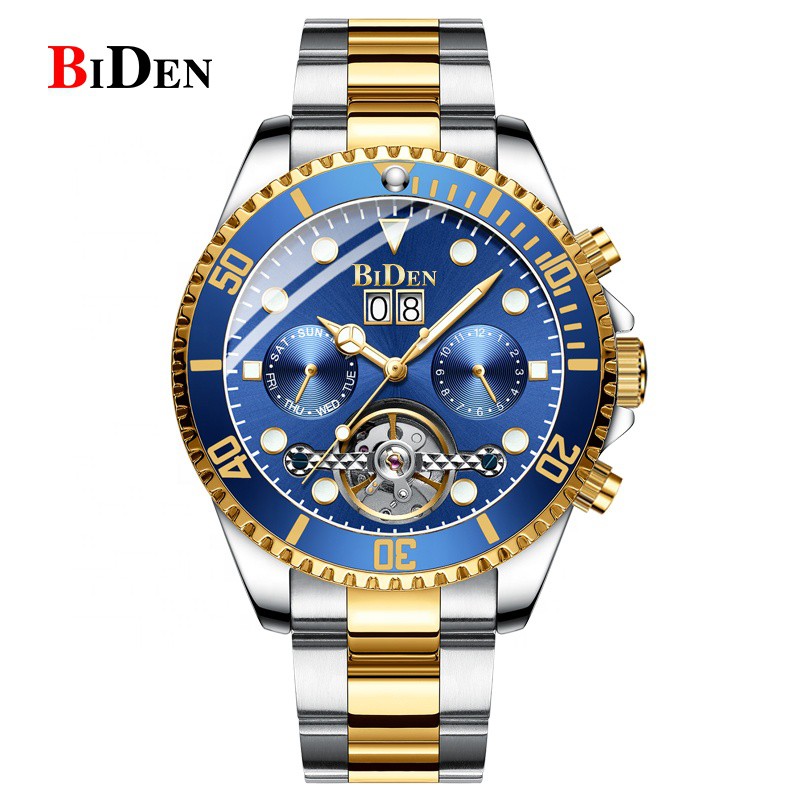 JAM TANGAN PRIA BIDEN 0204 STAINLESS STEEL / ALLOY OTOMATIS MEKANIS NON BATERAI