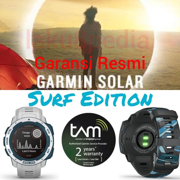 Garmin Instinct Solar SURF Garansi Resmi TAM Pipeline Camo Cloudbreak